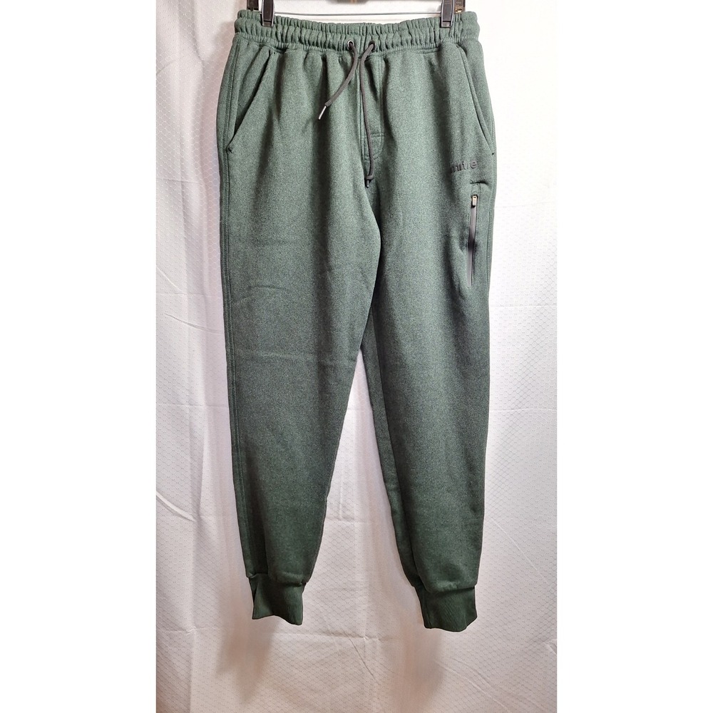 MITRE Jogger Sweatpants Sz L Green Tapered Ankle Drawstring Pockets Athleisure